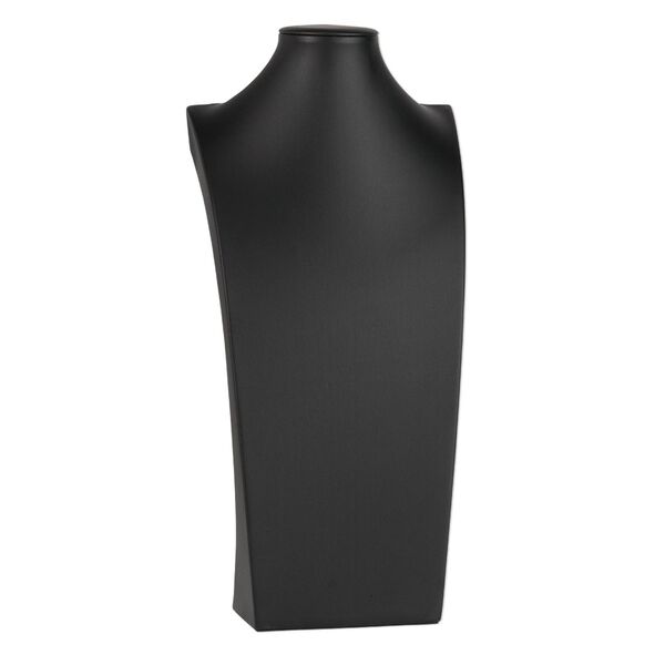 Display, necklace, leatherette, black, 16-3/4 x 8 x 4-1/2 inches. Sold individually. image number 0