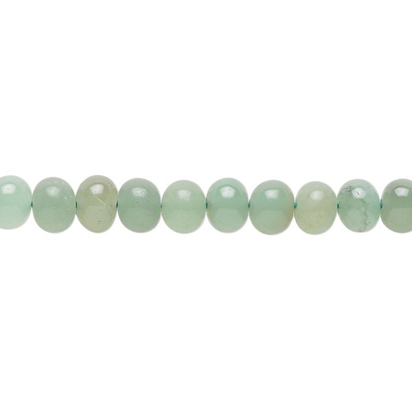 Green chalcedony 1pkg1, hand-cut rondelle bead 14 inch 6x4mm-7x5mm image number 0