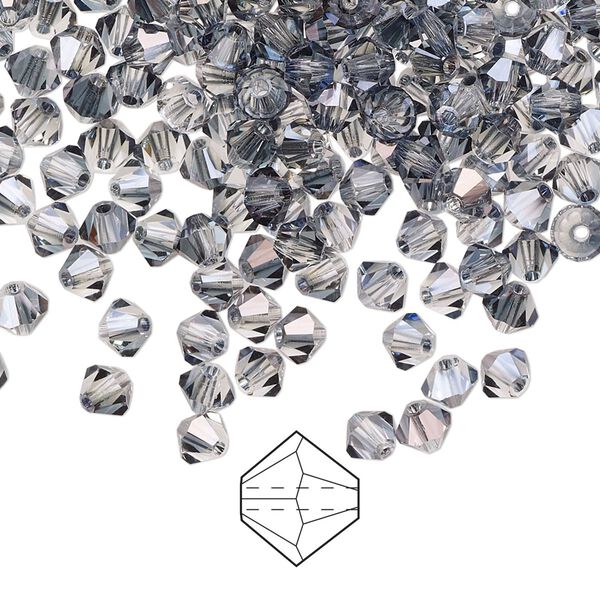 Bead 48pk crystal valentinite, Preciosa Czech crystal 4mm bicone image number 0