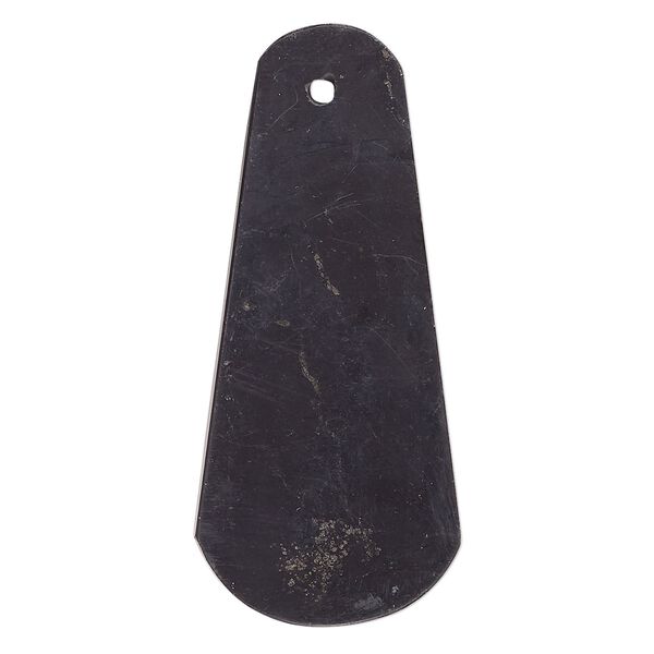 Shungite 1pkg1, flat teardrop focal natural 40x20mm-56x23mm image number 0