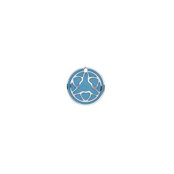 Drop, stainless steel, blue patina, 10mm single-sided domed round with heart design. Sold per pkg of 8. image number 0