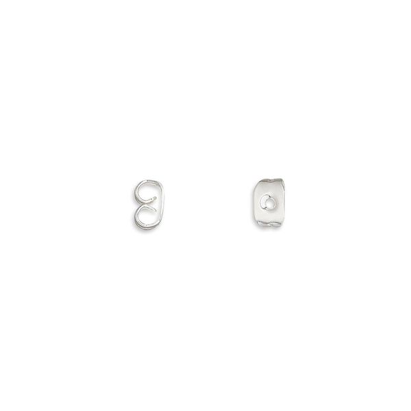 Earnut 1pkg100 silver-plated, 5x3.5mm square, brass 50 pair image number 0