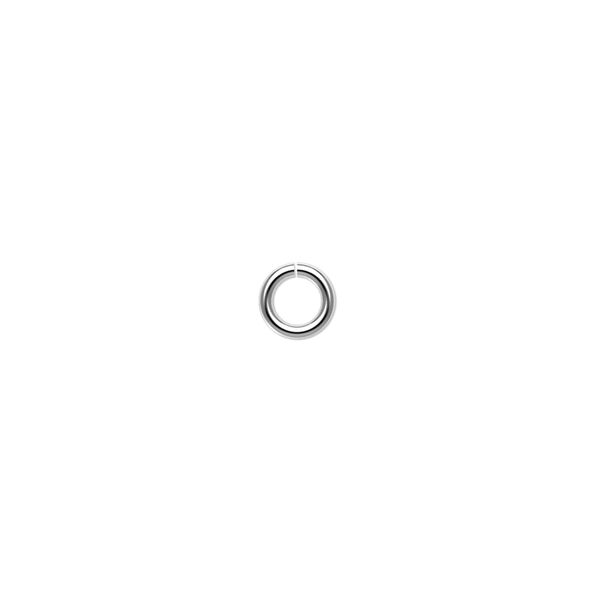 Jump ring, silver-plated brass, 5.5mm round, 3.5mm inside diameter, 18 gauge. Sold per pkg of 500. image number 0