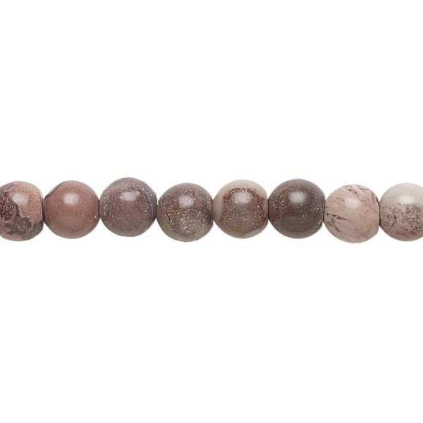 Limestone 1pkg1, round bead natural 15.5-16 inch Crazy Horse™ stone 6mm image number 0