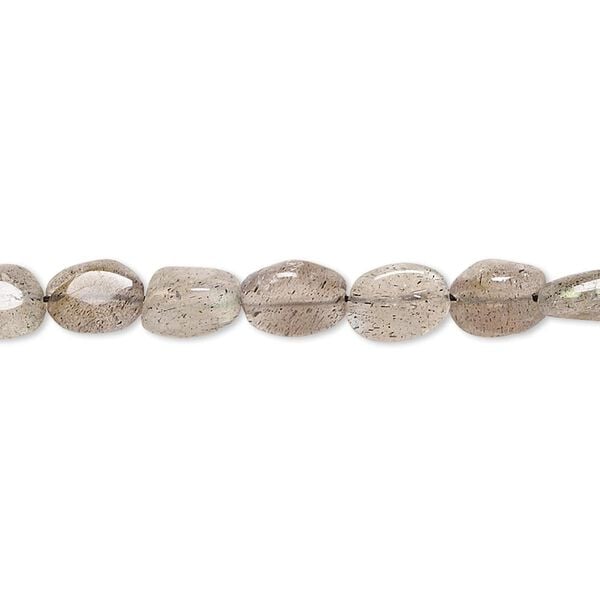 Labradorite 1pkg1, hand-cut puffed oval bead natural 13 inch 5x4mm-10x6mm image number 0