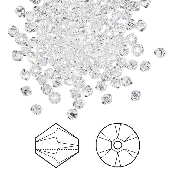 Bead 144pk crystal, Crystal Passions® 3mm bicone 5328 image number 0