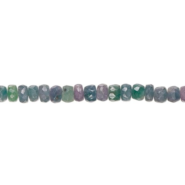 Emerald / beryl 1pkg1, hand-cut faceted rondelle bead 14 inch 4x2mm-5x3mm image number 0