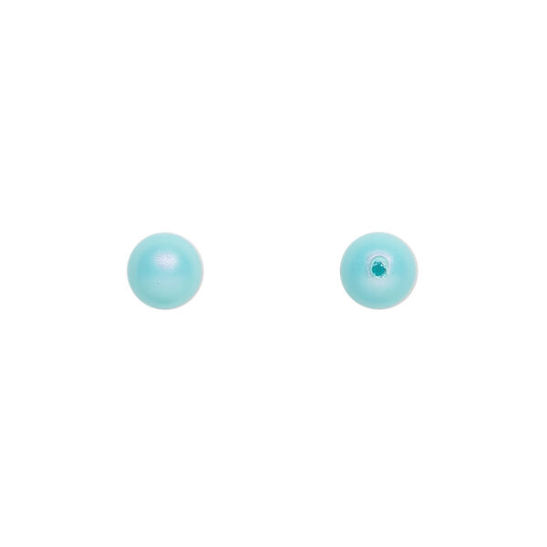 Pearl 4pk iridescent light turquoise, Crystal Passions® 6mm round 5818 image number 0