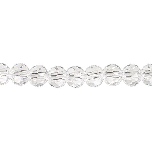 Bead 1pk 32 facets transparent clear, Celestial Crystal® 6mm round 15.5-16 inch image number 0