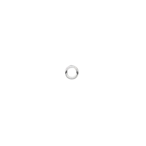 Jump ring, sterling silver, 4mm soldered round, 2.7mm inside diameter, 22 gauge. Sold per pkg of 20. image number 0