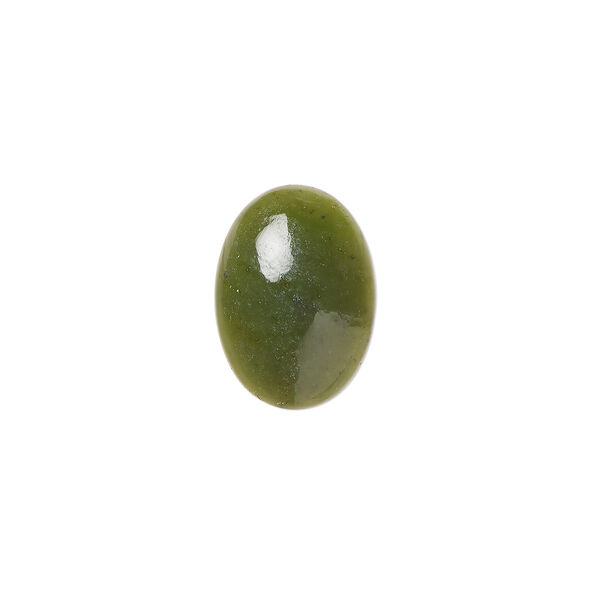 Nephrite jade 1pkg1, calibrated oval cab natural B grade, 14x10mm image number 0