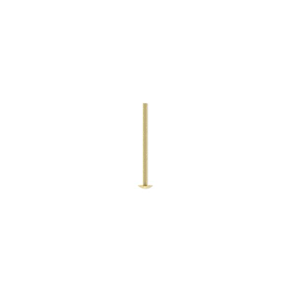 Head pin, antique gold-plated brass, 1/2 inch, 21 gauge. Sold per pkg of 500. image number 0