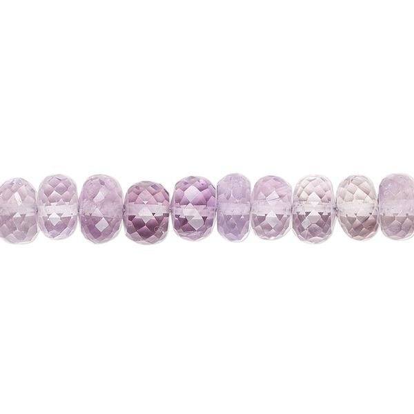 Lavender amethyst 1pkg1, hand-cut micro-faceted rondelle bead natural 6.5 inch 6x4mm-8x6mm image number 0