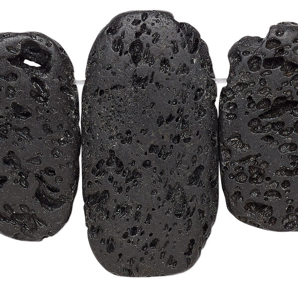 Lava rock 1pkg1, top-drilled irregular oval bead B grade, 15.5-16 inch 20x14mm-28x18mm image number 0