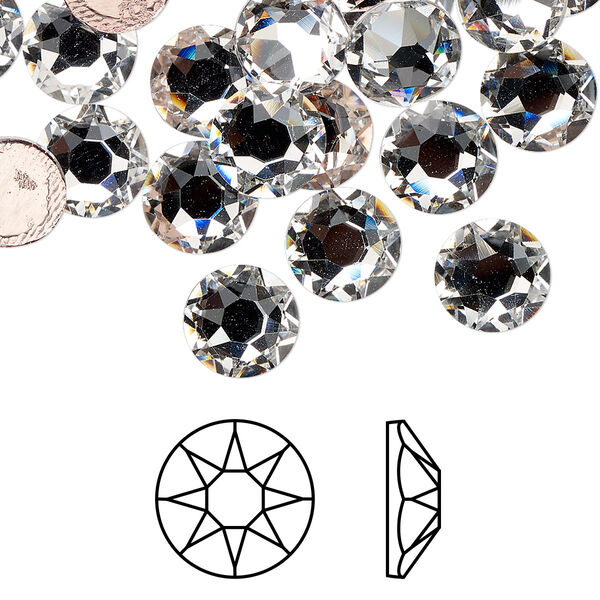 Flat back 144pk crystal foil back, Swarovski® hotfix 8.412-8.672mm rose round SS40 2078HF image number 0