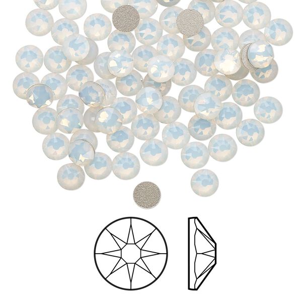 Flat back 144pk white opal foil back, Crystal Passions® 3.8-4mm rose round SS16 2088 image number 0