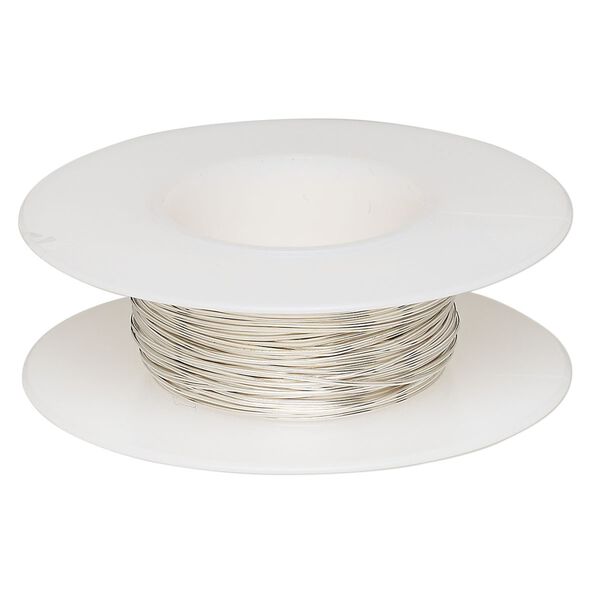 Wire, Argentium® silver, dead-soft, round, 24 gauge. Sold per pkg of 25 feet. image number 0