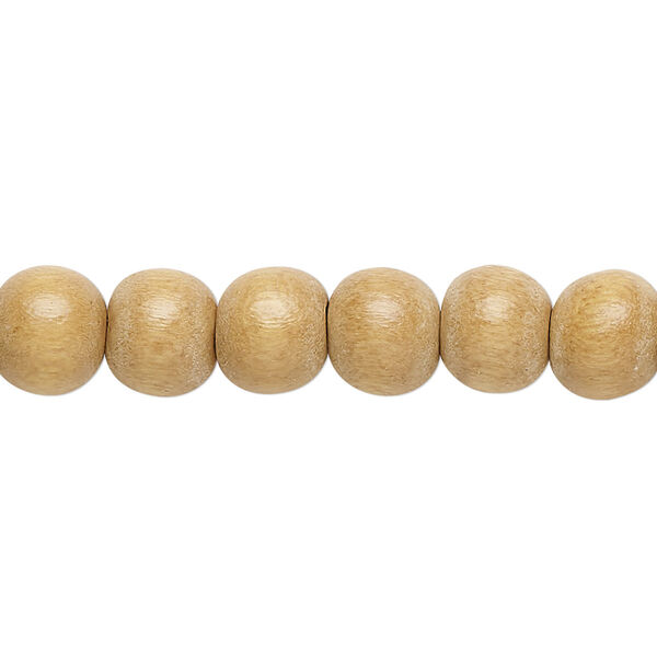Bead, Taiwanese cheesewood (dyed / waxed), beige, 7-8mm round. Sold per pkg of (2) 15-1/2" to 16" strands. image number 0