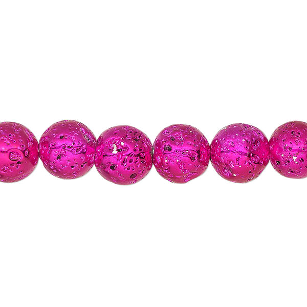 Lava rock 1pkg1, electrocoated round bead 15.5-16 inch 7-8mm image number 0