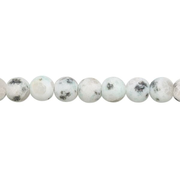 Sesame jasper 1pkg1, matte round bead natural 8 inch 6mm image number 0