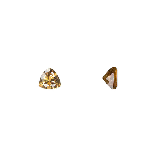Citrine 1pkg1, hand-cut faceted triangle gem 6mm image number 0