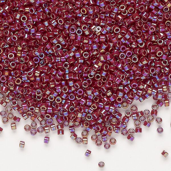 Seed bead, Delica®, glass, pkg/50g, #11 round, opaque rainbow currant (DB-1574). image number 0