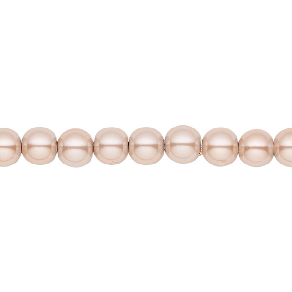 Bead, Hemalyke™ (man-made), pearlescent pink, 6mm round. Sold per 15-1/2" to 16" strand. image number 0