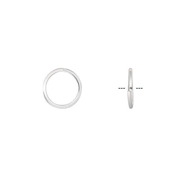 Jump ring, sterling silver, 10mm round square wire, 8.2mm inside diameter, 20 gauge. Sold per pkg of 50. image number 0