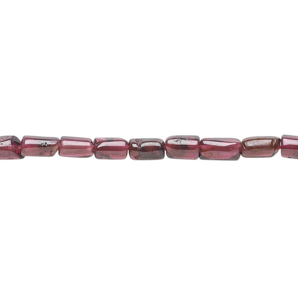 Garnet 1pkg1, hand-cut tube bead 15.5-16 inch 4x3mm-7x3mm image number 0