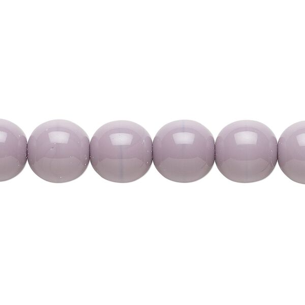 Bead, Czech glass druk, opaque purple, 10mm round. Sold per 15-1/2" to 16" strand. image number 0
