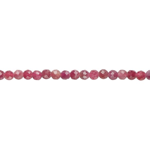 Pink tourmaline 1pkg1, faceted round bead natural 15.5 inch 2.8-3.2mm image number 0