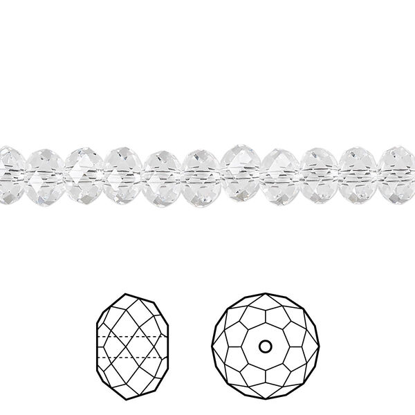 Bead 12pk crystal, Crystal Passions® 6x4mm rondelle 5040 image number 0