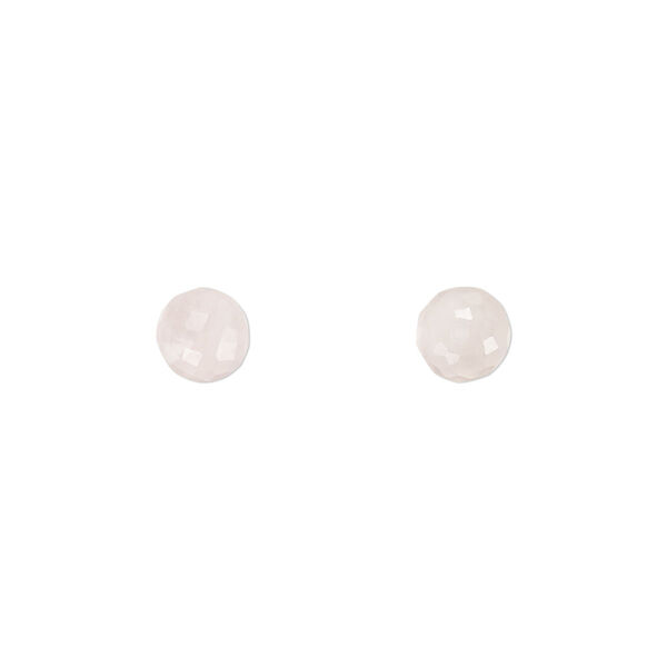 Rose quartz 1pkg2, hand-cut half-drilled faceted round bead natural 6mm image number 0