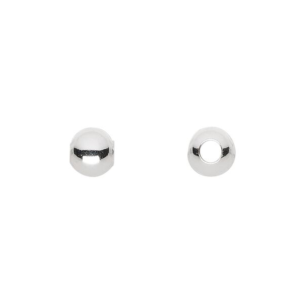 Bead, sterling silver, 7mm round. Sold per pkg of 10. image number 0
