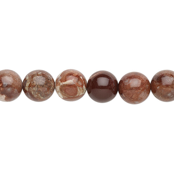 Pomegranate jasper 1pkg1, round bead natural 15.5-16 inch 8mm image number 0