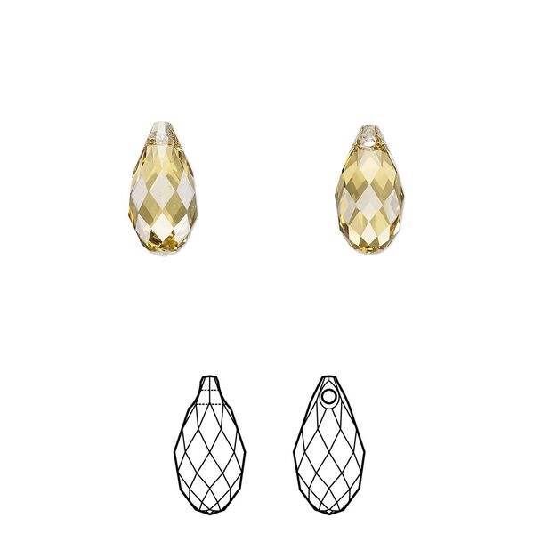 Briolette 1pkg144 dark jonquil, Swarovski® ReCreated™ 11x5.5mm pendant drop 6010 image number 0