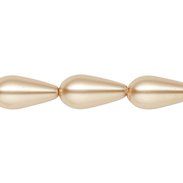 Pearl 1pk champagne, Celestial Crystal® 15x8mm teardrop 15.5-16 inch image number 0