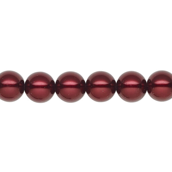Pearl 100pk bordeaux, Preciosa Czech crystal 8mm round image number 0