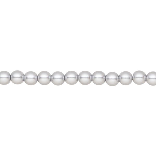 Pearl 600pk light grey, Preciosa Czech crystal 4mm round image number 0