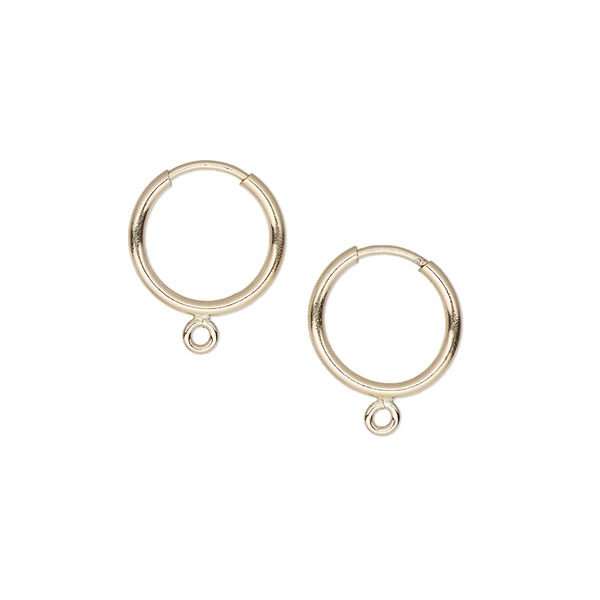 Earring hoop 1pkg2 14Kt gold-filled, 12mm / endless loop / closed loop, 21 gauge 1 pair image number 0