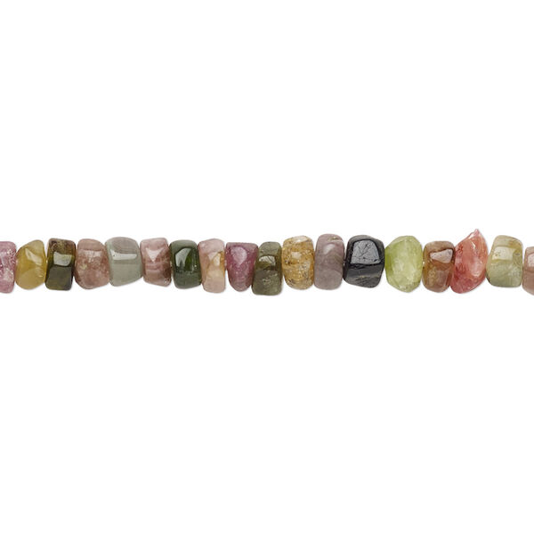 Bead, multi-tourmaline (natural), 4x2mm-5x4mm hand-cut heishi, C- grade, Mohs hardness 7 to 7-1/2. Sold per 13-inch strand. image number 0