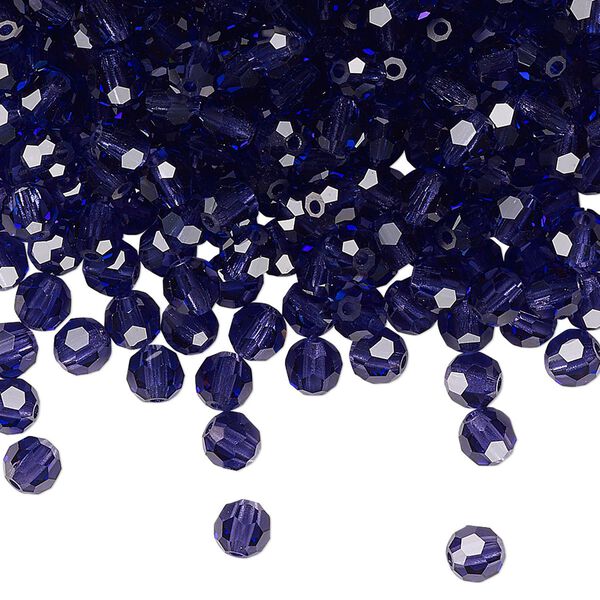 Bead 720pk deep tanzanite, Preciosa Czech crystal 4mm round image number 0