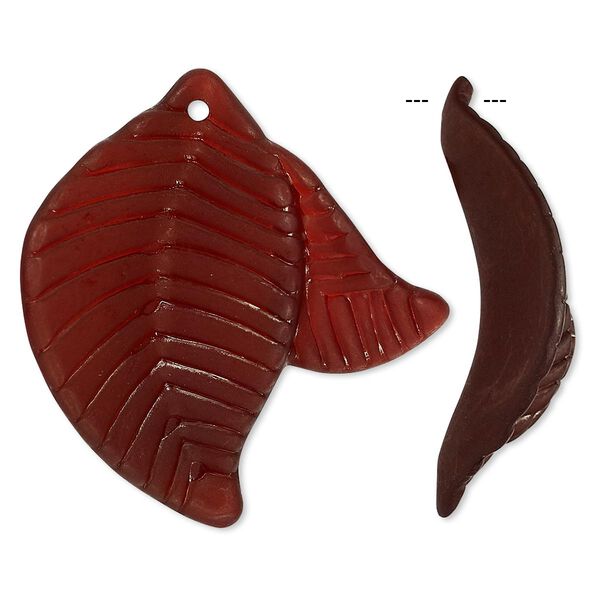 Focal, acrylic, frosted dark brown, 35x32mm leaves. Sold per pkg of 25. image number 0