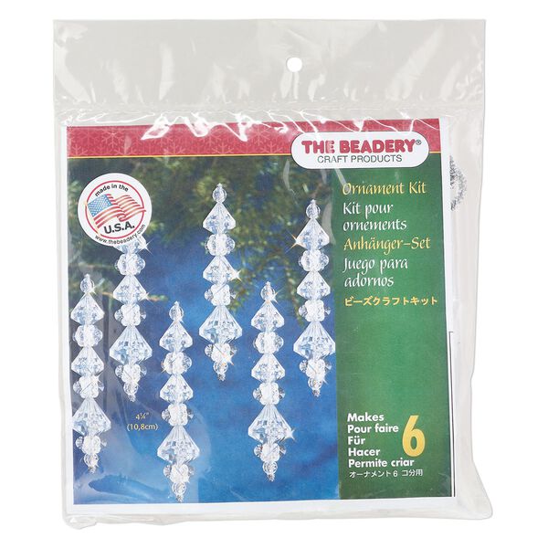 Ornament kit 1pkg 1 The Beadery®, polystyrene, icicles, mixed colors, ornament (7017) image number 0