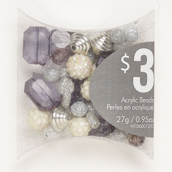 Bead mix, acrylic, pkg/27g, multicolored, 9-20x15mm mixed shapes. image number 0