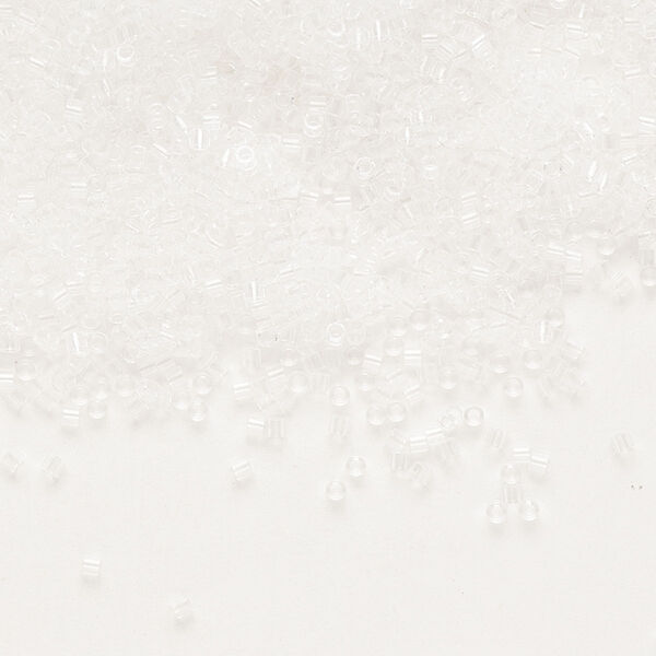 Seed bead, Delica®, glass, pkg/50g, #15 round, transparent crystal clear (DBS-0141). image number 0