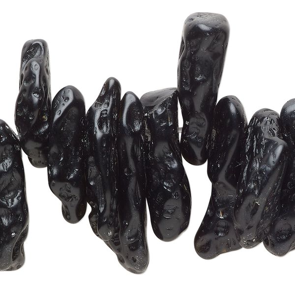 Tektite 1pkg1, top-drilled / center-drilled nugget bead 15 inch medium to large image number 0