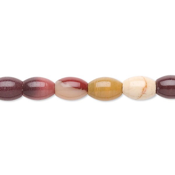 Moukaite jasper 1pkg1, oval bead natural 15.5-16 inch 8x6mm image number 0