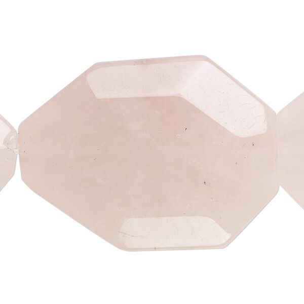 Rose quartz 1pkg1, faceted flat nugget bead natural approximately 8 inch extra-large image number 0