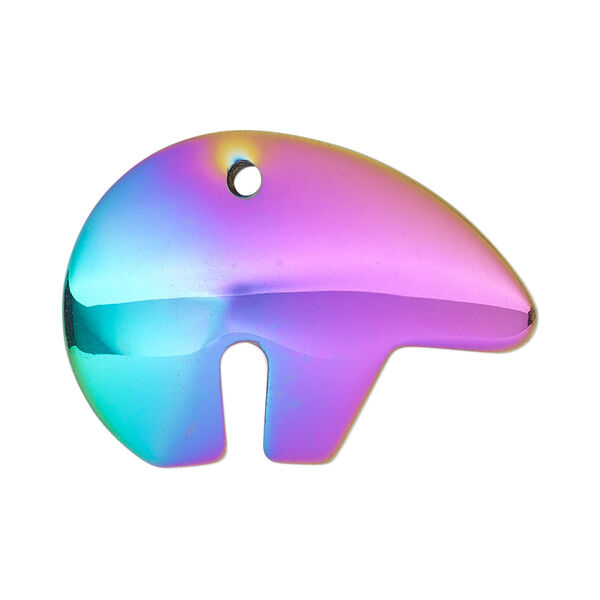 Hemalyke™ 1pkg1, electroplated double-sided Zuni-style bear focal 35x25mm image number 0